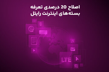 اصلاح ۲۰ درصدی تعرفه بسته‌های اینترنت رایتل