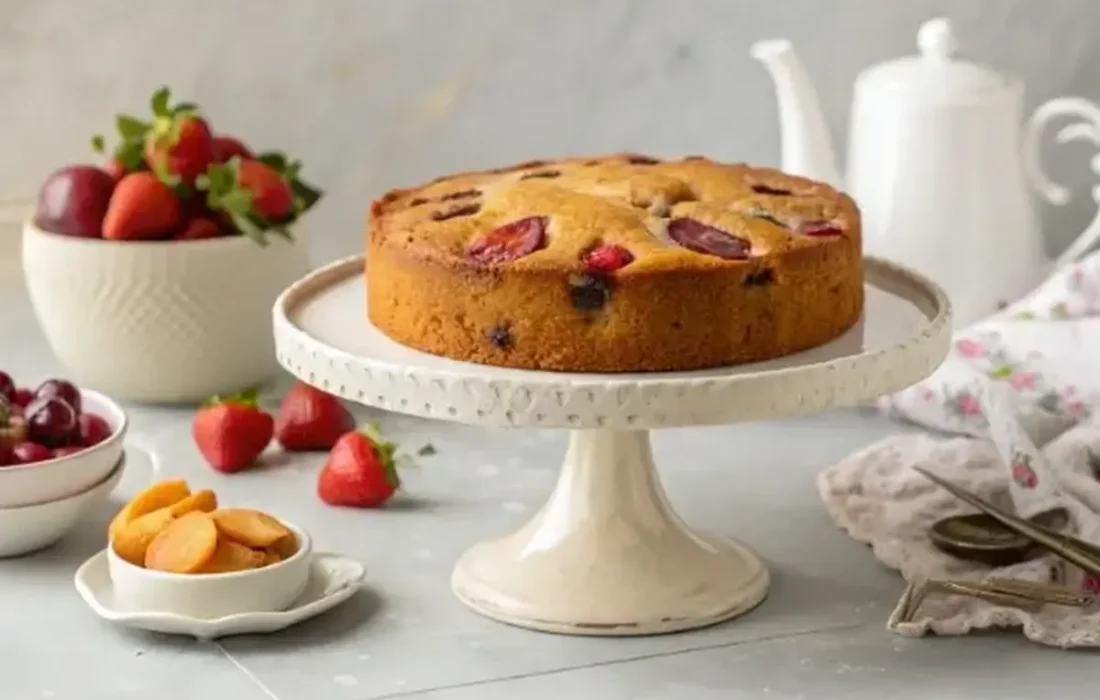 طرز تهیه کیک میوه‌ای خانگی نرم و خوشمزه برای مهمانی‌های دوستانه